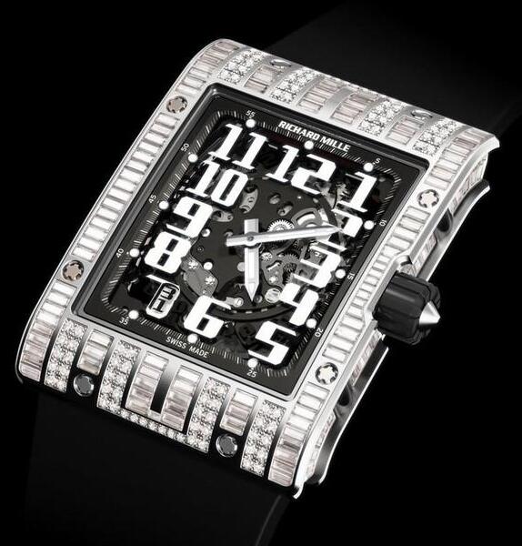 Review replica Richard Mille RM 016 White gold diamands Sapphire Set watch